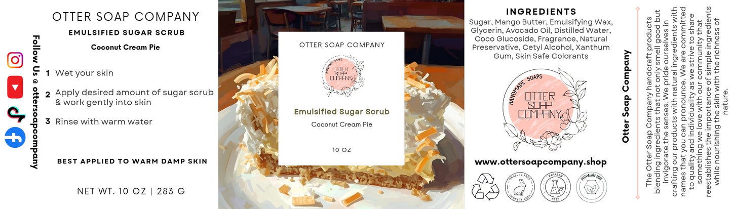 Coconut Cream Pie Emulsified Sugar Scrub